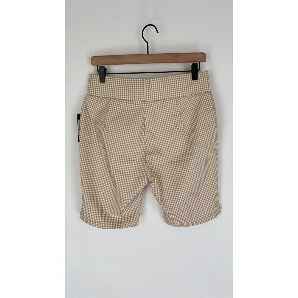 Tommy Hilfiger Womens Beige Gingham Stretch Pull On Shorts Size 10 NWT - Picture 4 of 10
